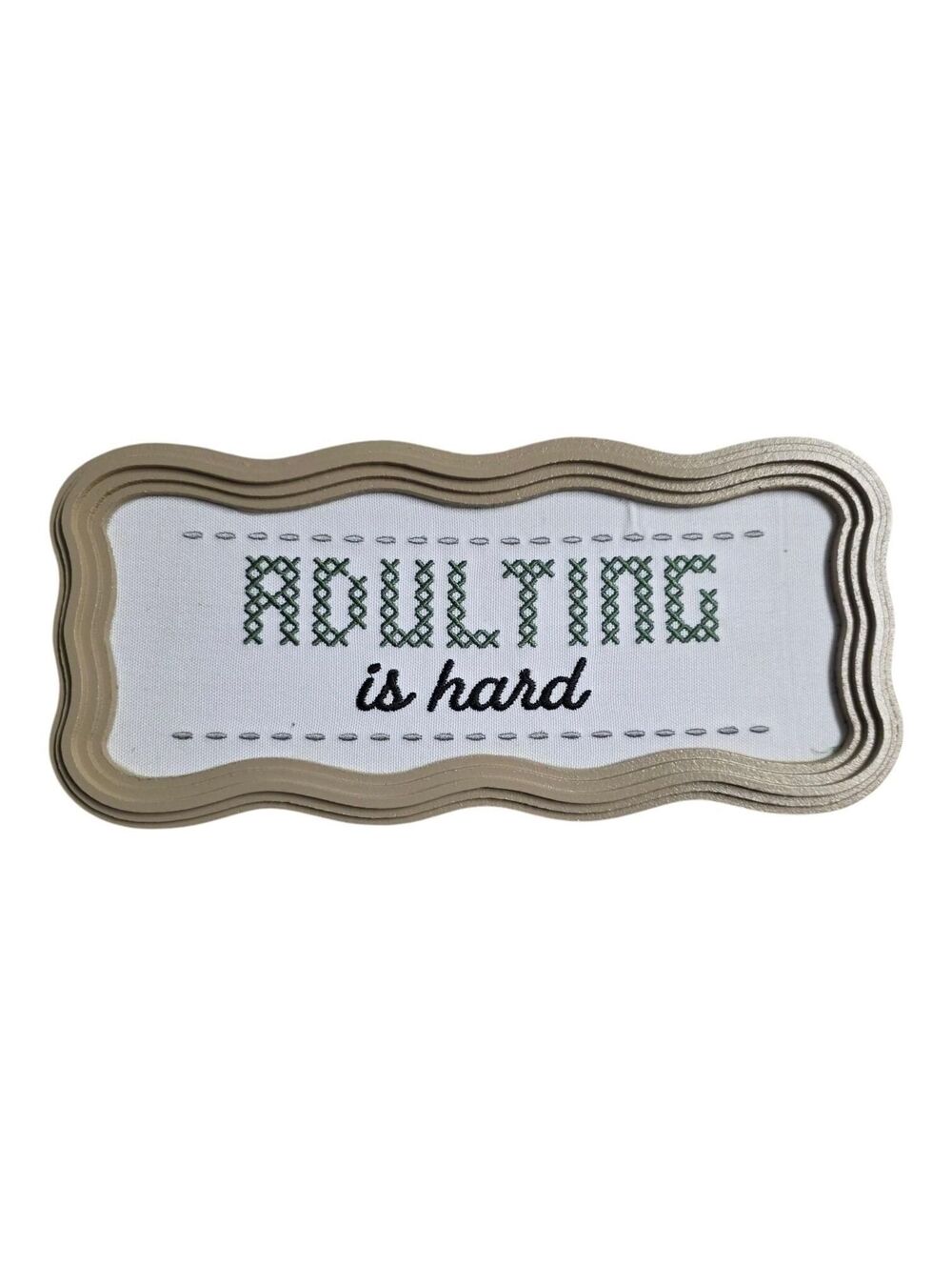 Wall Decor "Adulting Is Hard" Embroidery Cross Stitch Canvas Sign